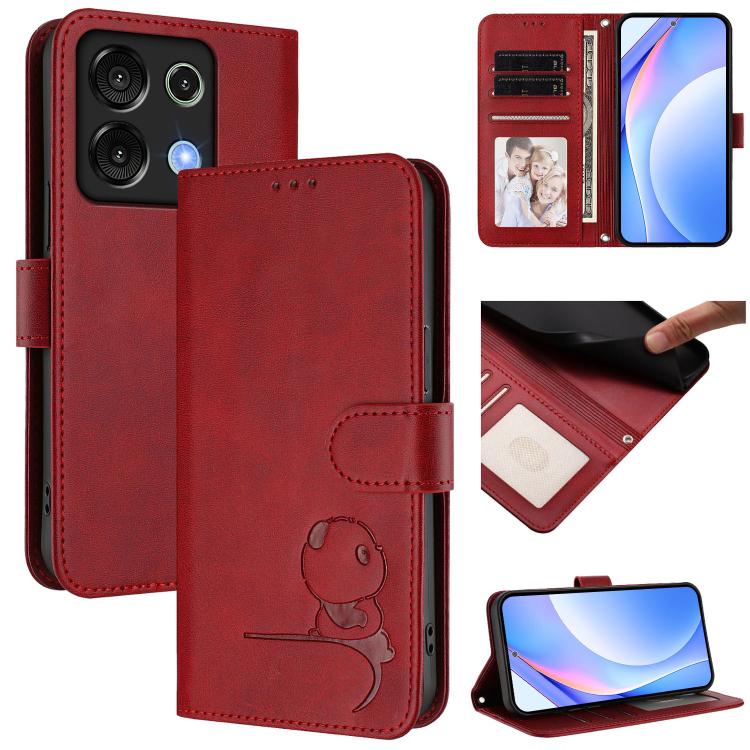 Litter Panda Embossing RFID Leather Phone Case with Lanyard, For UMIDIGI G100x 5G / 4G, For UMIDIGI G100 Pro, For UMIDIGI G100, For UMIDIGI Note 100, For UMIDIGI Note 90, For UMIDIGI A15 / A15C / A15T, For UMIDIGI G9 5G / Note 9 5G, For UMIDIGI Bison X20