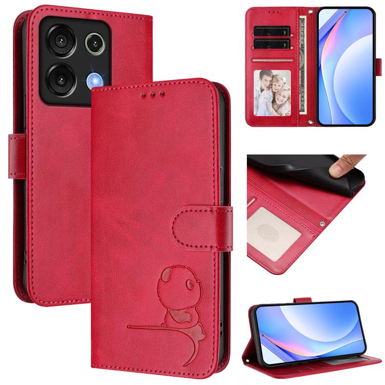 Litter Panda Embossing RFID Leather Phone Case with Lanyard, For UMIDIGI G100x 5G / 4G, For UMIDIGI G100 Pro, For UMIDIGI G100, For UMIDIGI Note 100, For UMIDIGI Note 90, For UMIDIGI A15 / A15C / A15T, For UMIDIGI G9 5G / Note 9 5G, For UMIDIGI Bison X20