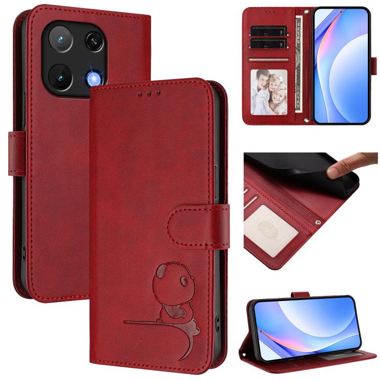 Litter Panda Embossing RFID Leather Phone Case with Lanyard, For UMIDIGI G100x 5G / 4G, For UMIDIGI G100 Pro, For UMIDIGI G100, For UMIDIGI Note 100, For UMIDIGI Note 90, For UMIDIGI A15 / A15C / A15T, For UMIDIGI G9 5G / Note 9 5G, For UMIDIGI Bison X20