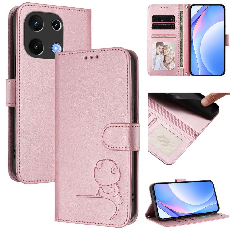 Litter Panda Embossing RFID Leather Phone Case with Lanyard, For UMIDIGI G100x 5G / 4G, For UMIDIGI G100 Pro, For UMIDIGI G100, For UMIDIGI Note 100, For UMIDIGI Note 90, For UMIDIGI A15 / A15C / A15T, For UMIDIGI G9 5G / Note 9 5G, For UMIDIGI Bison X20