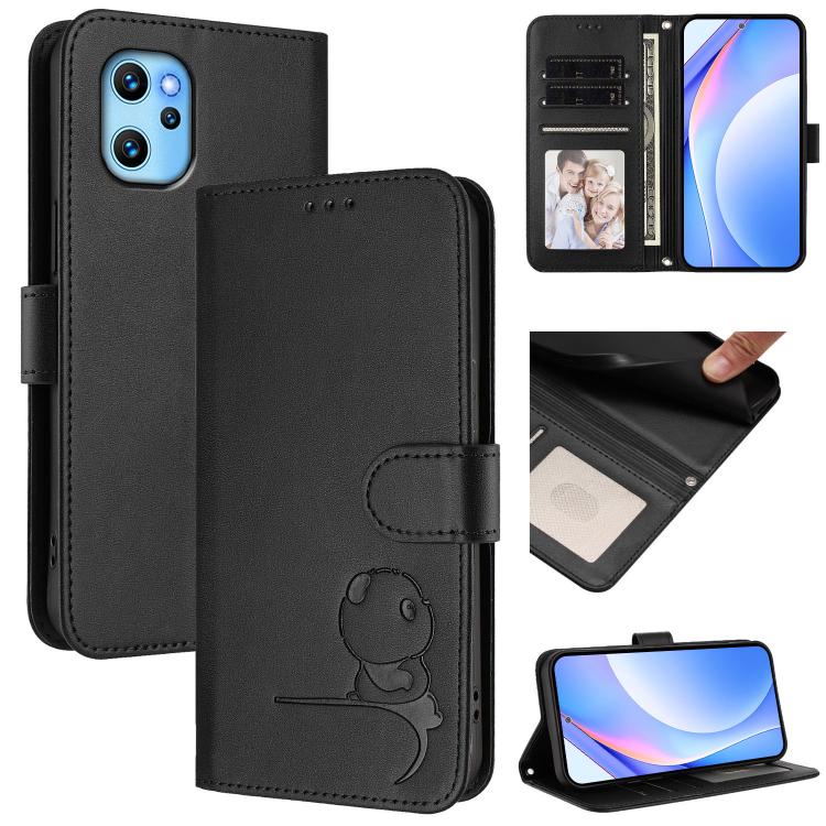 Litter Panda Embossing RFID Leather Phone Case with Lanyard, For UMIDIGI Power 7 / Power 7S, For UMIDIGI Power 7 Max