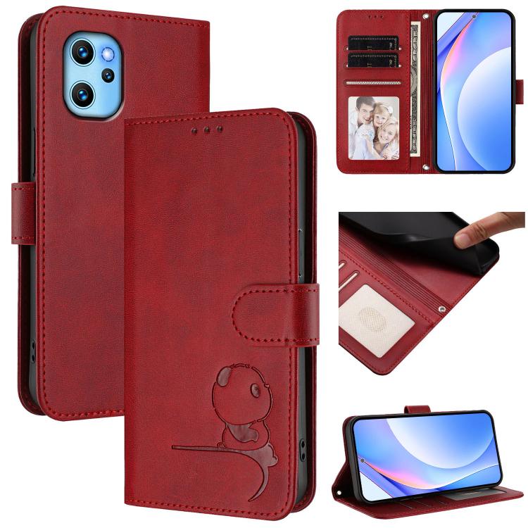 Litter Panda Embossing RFID Leather Phone Case with Lanyard, For UMIDIGI Power 7 / Power 7S, For UMIDIGI Power 7 Max
