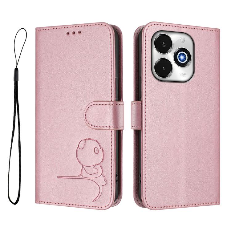 Litter Panda Embossing RFID Leather Phone Case with Lanyard, For UMIDIGI G100x 5G / 4G, For UMIDIGI G100 Pro, For UMIDIGI G100, For UMIDIGI Note 100, For UMIDIGI Note 90, For UMIDIGI A15 / A15C / A15T, For UMIDIGI G9 5G / Note 9 5G, For UMIDIGI Bison X20