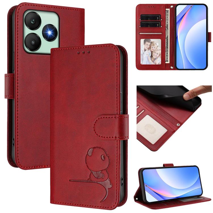 Litter Panda Embossing RFID Leather Phone Case with Lanyard, For Wiko T60 / Cubot P80, For Wiko T20