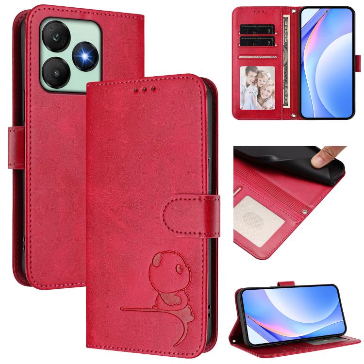 Litter Panda Embossing RFID Leather Phone Case with Lanyard, For Wiko T60 / Cubot P80, For Wiko T20