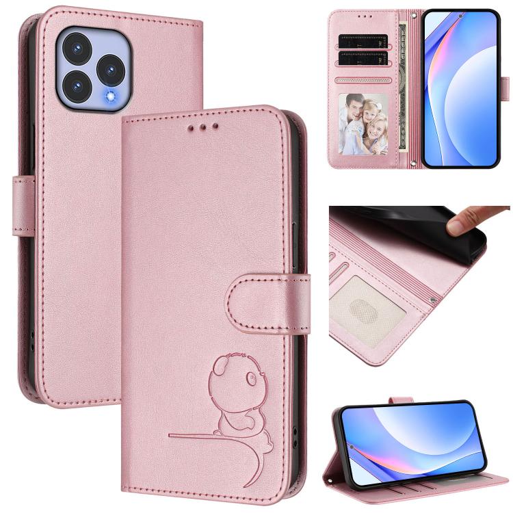 Litter Panda Embossing RFID Leather Phone Case with Lanyard, For Wiko T60 / Cubot P80, For Wiko T20