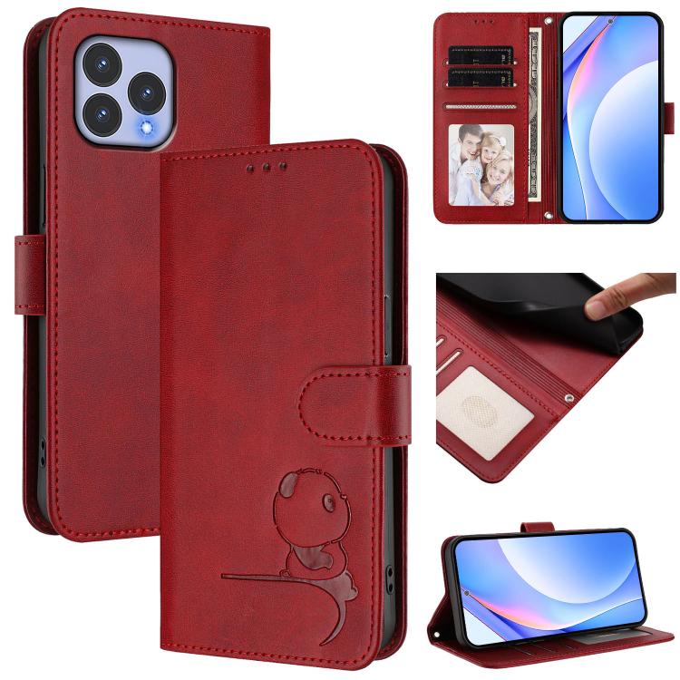 Litter Panda Embossing RFID Leather Phone Case with Lanyard, For Wiko T60 / Cubot P80, For Wiko T20