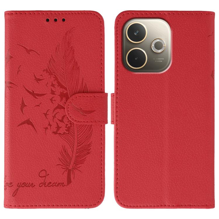 Feather Pattern Litchi Texture Leather Phone Case, For OPPO Find X9, For OPPO A6 Pro 5G, For OPPO Find X9 Pro, For OPPO A5 Pro 5G Global