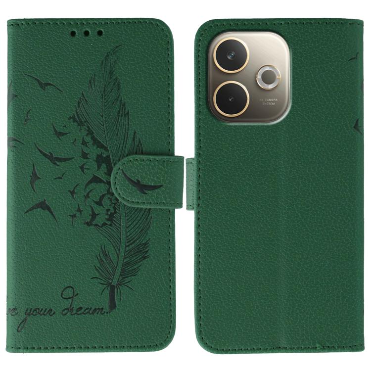 Feather Pattern Litchi Texture Leather Phone Case, For OPPO Find X9, For OPPO A6 Pro 5G, For OPPO Find X9 Pro, For OPPO A5 Pro 5G Global