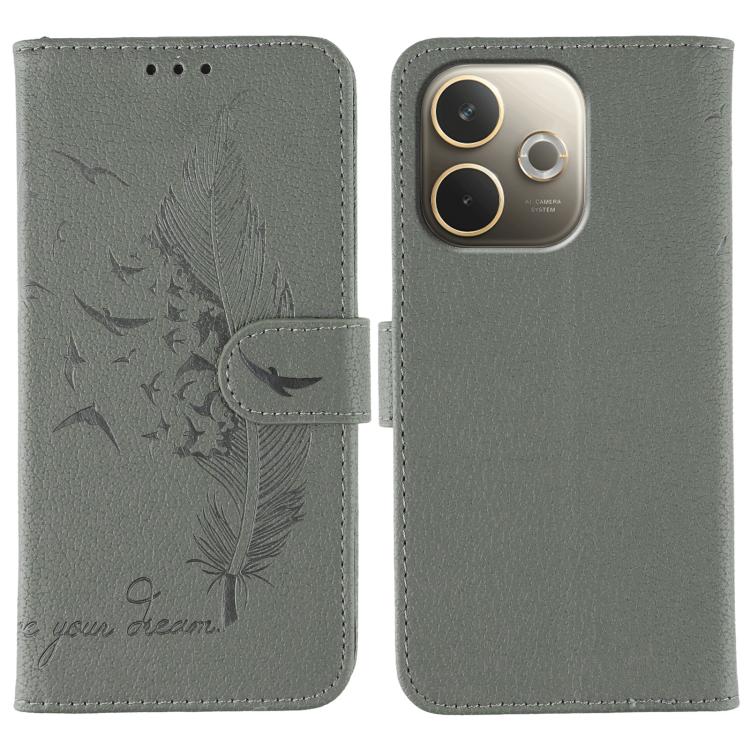 Feather Pattern Litchi Texture Leather Phone Case, For OPPO Find X9, For OPPO A6 Pro 5G, For OPPO Find X9 Pro, For OPPO A5 Pro 5G Global