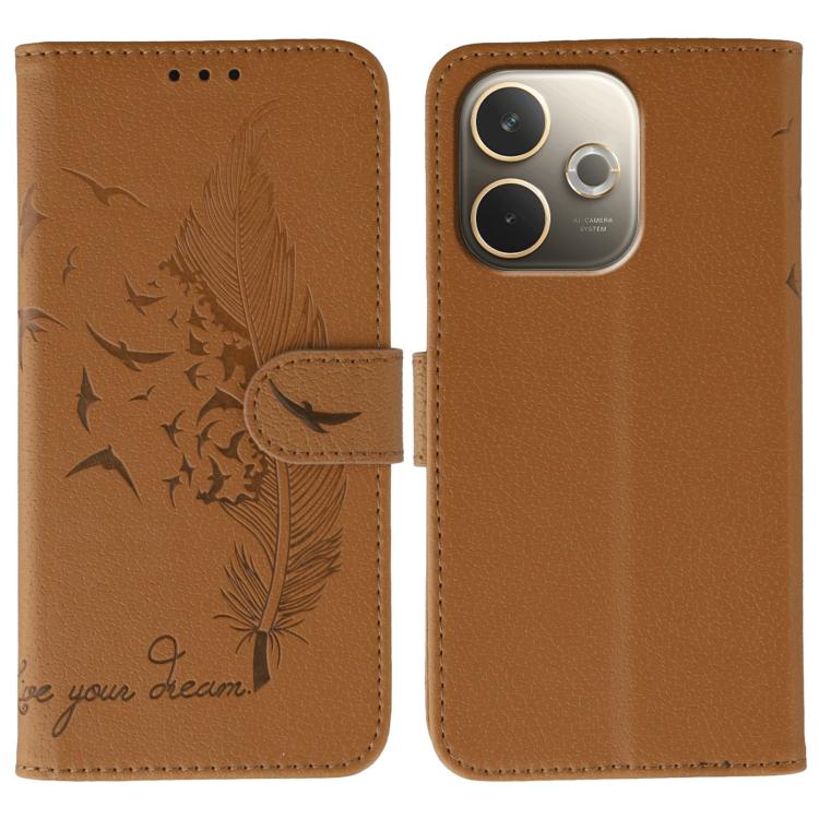 Feather Pattern Litchi Texture Leather Phone Case, For OPPO Find X9, For OPPO A6 Pro 5G, For OPPO Find X9 Pro, For OPPO A5 Pro 5G Global