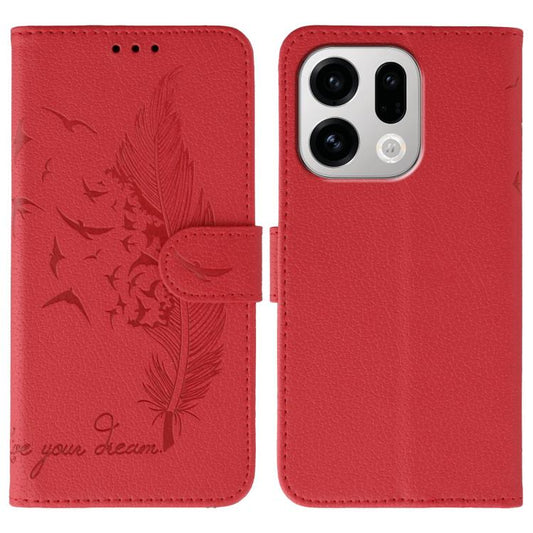 Feather Pattern Litchi Texture Leather Phone Case, For OPPO Find X9, For OPPO A6 Pro 5G, For OPPO Find X9 Pro, For OPPO A5 Pro 5G Global