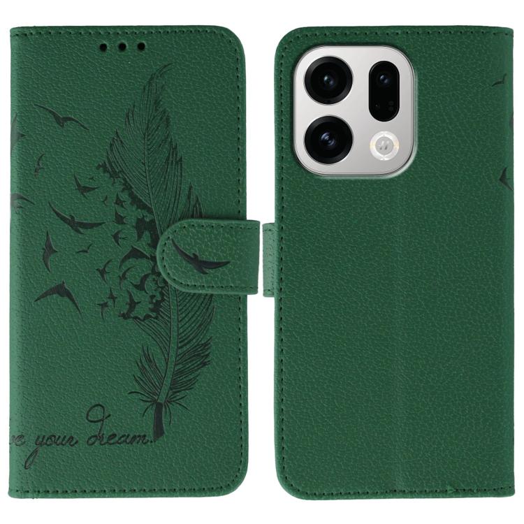 Feather Pattern Litchi Texture Leather Phone Case, For OPPO Find X9, For OPPO A6 Pro 5G, For OPPO Find X9 Pro, For OPPO A5 Pro 5G Global