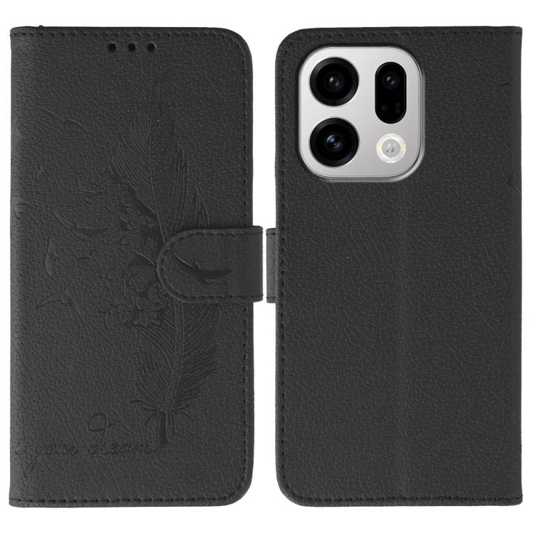 Feather Pattern Litchi Texture Leather Phone Case, For OPPO Find X9, For OPPO A6 Pro 5G, For OPPO Find X9 Pro, For OPPO A5 Pro 5G Global
