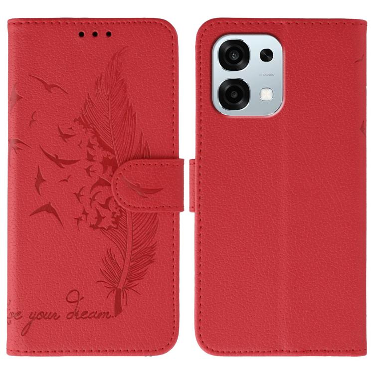 Feather Pattern Litchi Texture Leather Phone Case, For OPPO Find X9, For OPPO A6 Pro 5G, For OPPO Find X9 Pro, For OPPO A5 Pro 5G Global