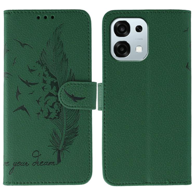 Feather Pattern Litchi Texture Leather Phone Case, For OPPO Find X9, For OPPO A6 Pro 5G, For OPPO Find X9 Pro, For OPPO A5 Pro 5G Global