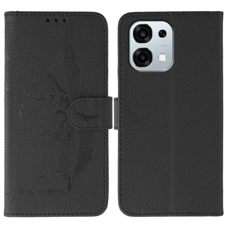 Feather Pattern Litchi Texture Leather Phone Case, For OPPO Find X9, For OPPO A6 Pro 5G, For OPPO Find X9 Pro, For OPPO A5 Pro 5G Global