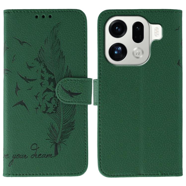Feather Pattern Litchi Texture Leather Phone Case, For OPPO Find X9, For OPPO A6 Pro 5G, For OPPO Find X9 Pro, For OPPO A5 Pro 5G Global