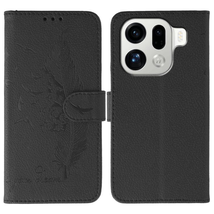 Feather Pattern Litchi Texture Leather Phone Case, For OPPO Find X9, For OPPO A6 Pro 5G, For OPPO Find X9 Pro, For OPPO A5 Pro 5G Global