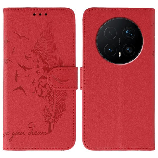Feather Pattern Litchi Texture Leather Phone Case, For Honor Magic8 Pro, For Honor Magic8, For Honor X7d 5G, For Honor X5c Plus, For Honor X6c 4G, For Honor 400 Pro Global 160.8mm