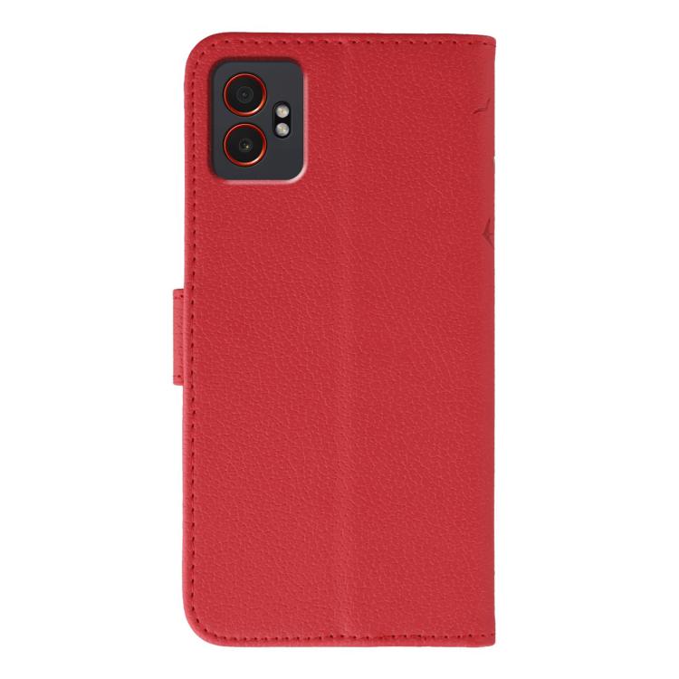 Feather Pattern Litchi Texture Leather Phone Case, For Samsung Galaxy XCover7 Pro