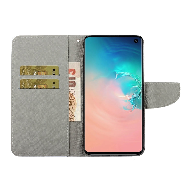 Coloured Drawing Pattern Horizontal Flip PU Leather Case with Holder & Card Slots & Wallet & Lanyard, For Samsung Galaxy S10, For Samsung Galaxy S10 Plus, For Samsung Galaxy S10e