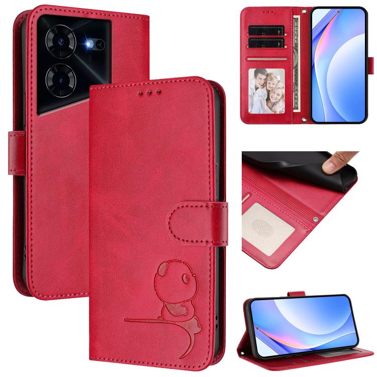 Litter Panda Embossing RFID Leather Phone Case with Lanyard, For Tecno Spark Go 2024 / Spark 20 4G, For Tecno Pova 5 Pro 5G, For Tecno Pova Neo 3, For Tecno Pova 5, For Tecno Camon 20 Premier, For Tecno Camon 20 Pro 5G, For Tecno Camon 20 / 20 Pro 4G  ...