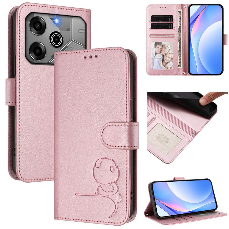 Litter Panda Embossing RFID Leather Phone Case with Lanyard, For Tecno Pop 6C / itel A18, For Tecno Spark 10 Pro Magic, For Tecno Pova 6 4G, For Tecno Pova 6 5G / Pova 6 Pro 5G, For Tecno Camon 30 Pro 5G, For Tecno Camon 30 Premier                     ...