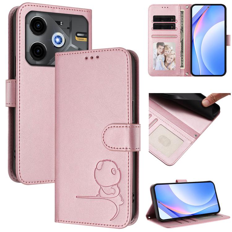 Litter Panda Embossing RFID Leather Phone Case with Lanyard, For Tecno Camon 30S / 30S Pro, For Tecno Spark 30 5G, For Tecno Spark 30 Pro 4G, For Tecno Spark 30 4G, For Tecno Spark Go 5G 2025 / Infinix Hot 60i, For Tecno Pova 6 Neo 5G                  ...