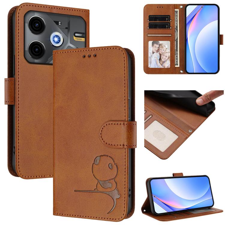 Litter Panda Embossing RFID Leather Phone Case with Lanyard, For Tecno Camon 30S / 30S Pro, For Tecno Spark 30 5G, For Tecno Spark 30 Pro 4G, For Tecno Spark 30 4G, For Tecno Spark Go 5G 2025 / Infinix Hot 60i, For Tecno Pova 6 Neo 5G                  ...