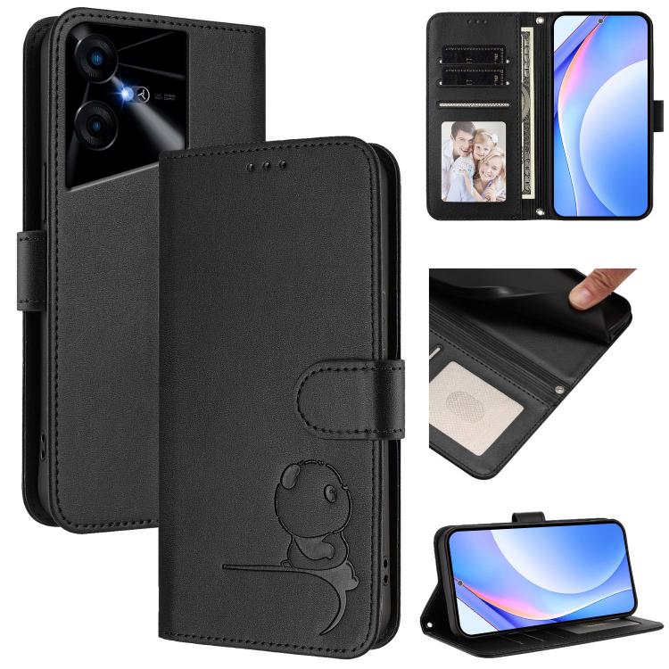 Litter Panda Embossing RFID Leather Phone Case with Lanyard, For Tecno Spark Go 2024 / Spark 20 4G, For Tecno Pova 5 Pro 5G, For Tecno Pova Neo 3, For Tecno Pova 5, For Tecno Camon 20 Premier, For Tecno Camon 20 Pro 5G, For Tecno Camon 20 / 20 Pro 4G  ...
