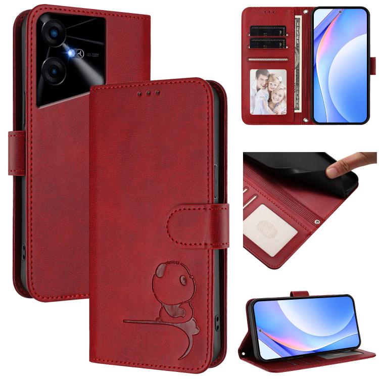 Litter Panda Embossing RFID Leather Phone Case with Lanyard, For Tecno Spark Go 2024 / Spark 20 4G, For Tecno Pova 5 Pro 5G, For Tecno Pova Neo 3, For Tecno Pova 5, For Tecno Camon 20 Premier, For Tecno Camon 20 Pro 5G, For Tecno Camon 20 / 20 Pro 4G  ...