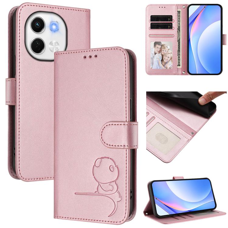 Litter Panda Embossing RFID Leather Phone Case with Lanyard, For Tecno Camon 30S / 30S Pro, For Tecno Spark 30 5G, For Tecno Spark 30 Pro 4G, For Tecno Spark 30 4G, For Tecno Spark Go 5G 2025 / Infinix Hot 60i, For Tecno Pova 6 Neo 5G                  ...