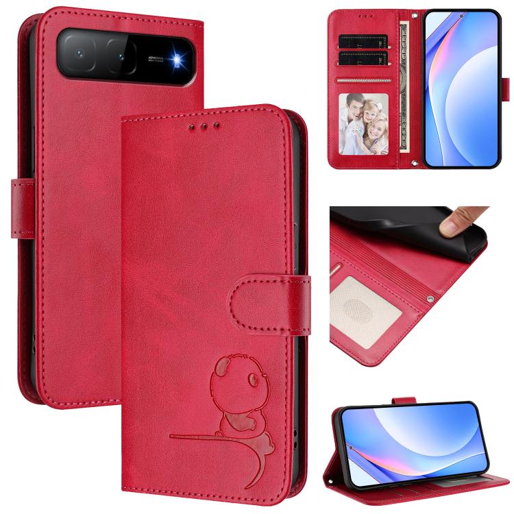 Litter Panda Embossing RFID Leather Phone Case with Lanyard, For Tecno Camon 30S / 30S Pro, For Tecno Spark 30 5G, For Tecno Spark 30 Pro 4G, For Tecno Spark 30 4G, For Tecno Spark Go 5G 2025 / Infinix Hot 60i, For Tecno Pova 6 Neo 5G                  ...