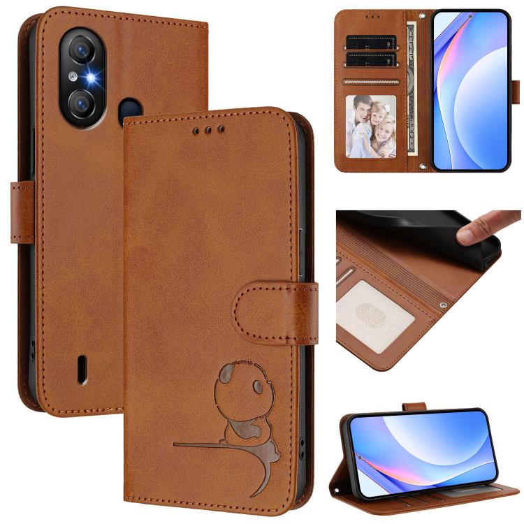 Litter Panda Embossing RFID Leather Phone Case with Lanyard, For itel A200 / A200+ 4G, For itel A95 5G, For itel A90, For itel City 100, For itel A58 Lite / A49 Play, For itel S25 Ultra, For itel S25, For itel A80