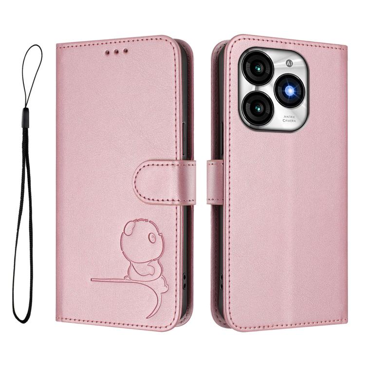 Litter Panda Embossing RFID Leather Phone Case with Lanyard, For itel A70, For itel A60 / A60s, For itel S23+, For itel S23, For itel S18 / Vision 5, For itel P40, For itel P38, For itel S17 / Vision 3