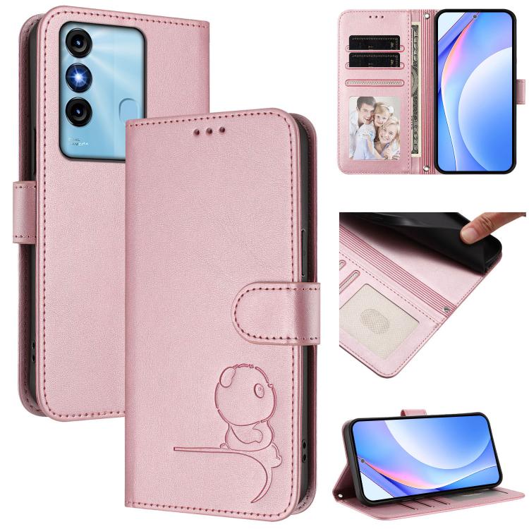 Litter Panda Embossing RFID Leather Phone Case with Lanyard, For itel A70, For itel A60 / A60s, For itel S23+, For itel S23, For itel S18 / Vision 5, For itel P40, For itel P38, For itel S17 / Vision 3
