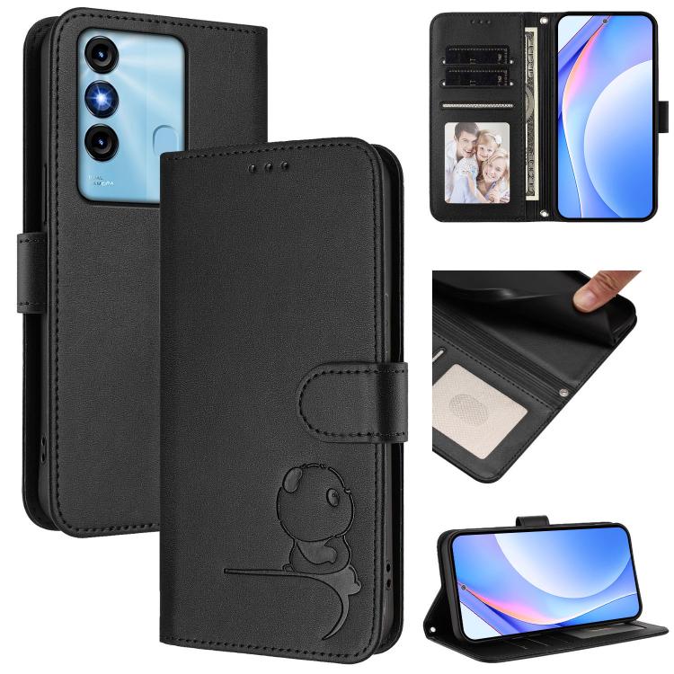 Litter Panda Embossing RFID Leather Phone Case with Lanyard, For itel A70, For itel A60 / A60s, For itel S23+, For itel S23, For itel S18 / Vision 5, For itel P40, For itel P38, For itel S17 / Vision 3