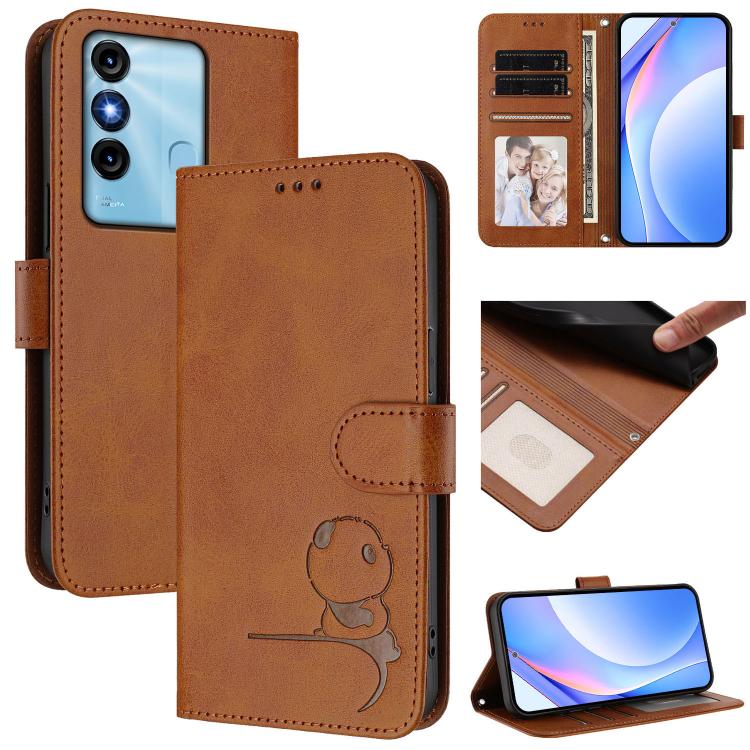 Litter Panda Embossing RFID Leather Phone Case with Lanyard, For itel A70, For itel A60 / A60s, For itel S23+, For itel S23, For itel S18 / Vision 5, For itel P40, For itel P38, For itel S17 / Vision 3