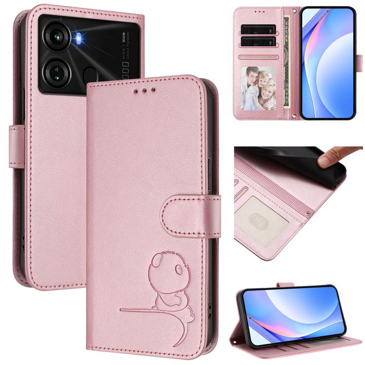 Litter Panda Embossing RFID Leather Phone Case with Lanyard, For itel A70, For itel A60 / A60s, For itel S23+, For itel S23, For itel S18 / Vision 5, For itel P40, For itel P38, For itel S17 / Vision 3