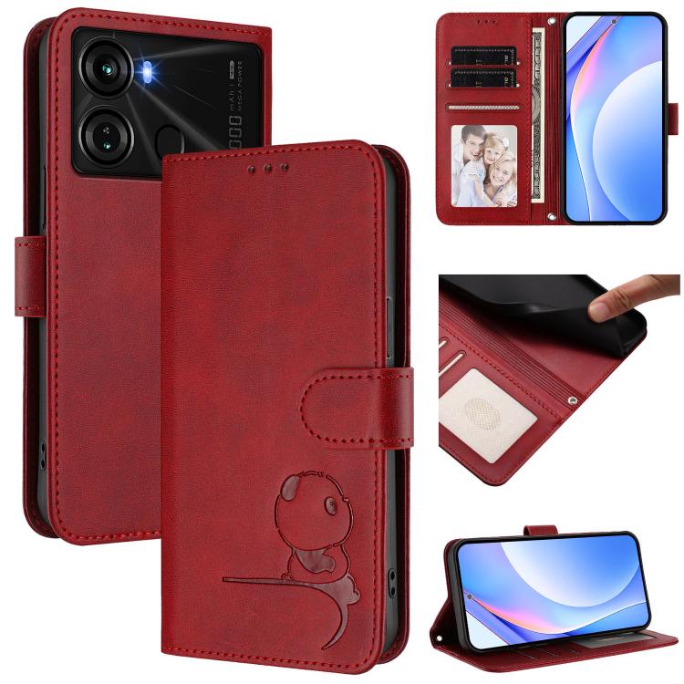 Litter Panda Embossing RFID Leather Phone Case with Lanyard, For itel A70, For itel A60 / A60s, For itel S23+, For itel S23, For itel S18 / Vision 5, For itel P40, For itel P38, For itel S17 / Vision 3
