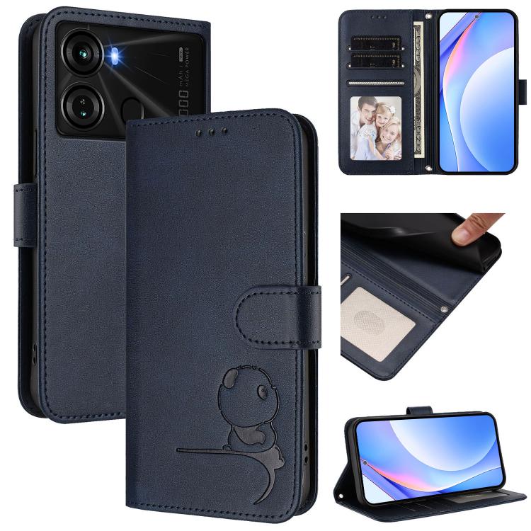 Litter Panda Embossing RFID Leather Phone Case with Lanyard, For itel A70, For itel A60 / A60s, For itel S23+, For itel S23, For itel S18 / Vision 5, For itel P40, For itel P38, For itel S17 / Vision 3