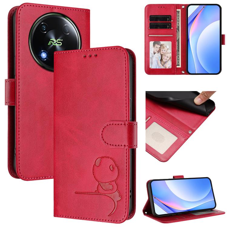 Litter Panda Embossing RFID Leather Phone Case with Lanyard, For itel A50C, For itel A50, For itel P55 5G, For itel RS4, For itel S24, For itel P55+, For itel P55 4G / Infinix Smart 8, For itel A05s
