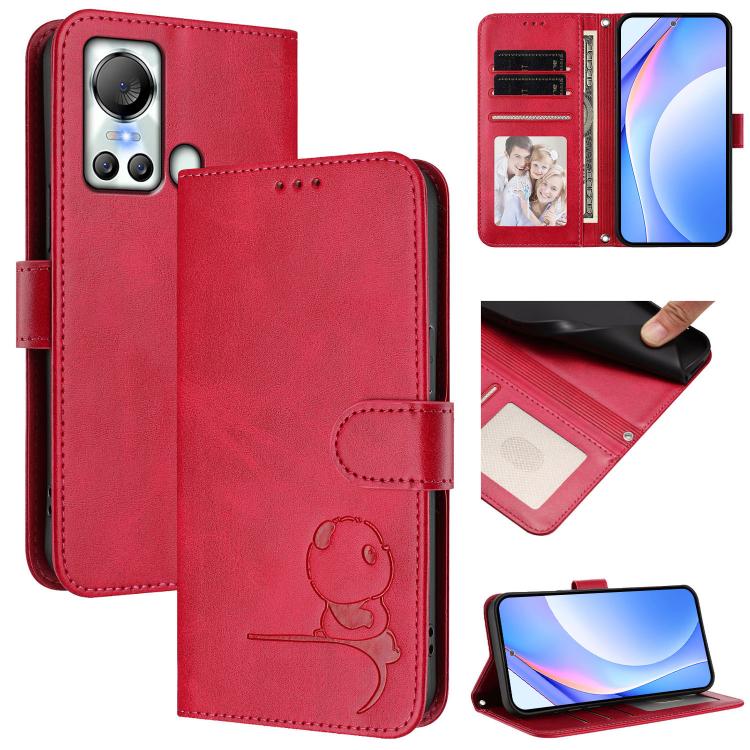 Litter Panda Embossing RFID Leather Phone Case with Lanyard, For itel A70, For itel A60 / A60s, For itel S23+, For itel S23, For itel S18 / Vision 5, For itel P40, For itel P38, For itel S17 / Vision 3
