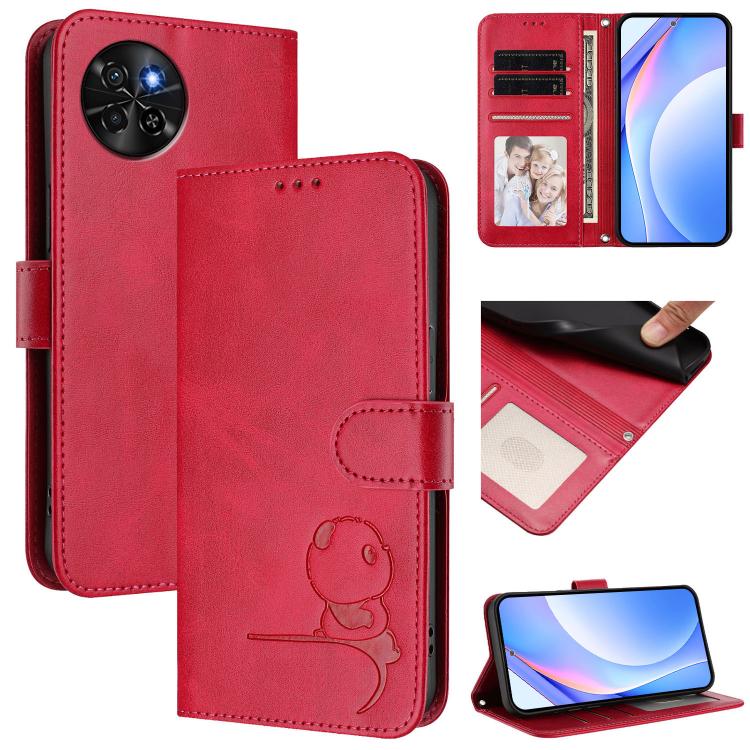 Litter Panda Embossing RFID Leather Phone Case with Lanyard, For itel A70, For itel A60 / A60s, For itel S23+, For itel S23, For itel S18 / Vision 5, For itel P40, For itel P38, For itel S17 / Vision 3
