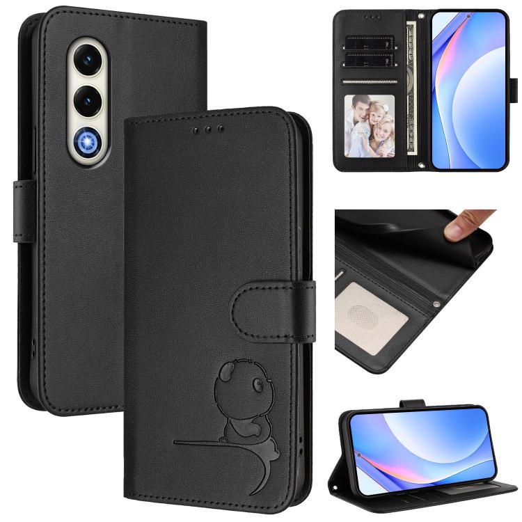 Litter Panda Embossing RFID Leather Phone Case with Lanyard, For itel A200 / A200+ 4G, For itel A95 5G, For itel A90, For itel City 100, For itel A58 Lite / A49 Play, For itel S25 Ultra, For itel S25, For itel A80
