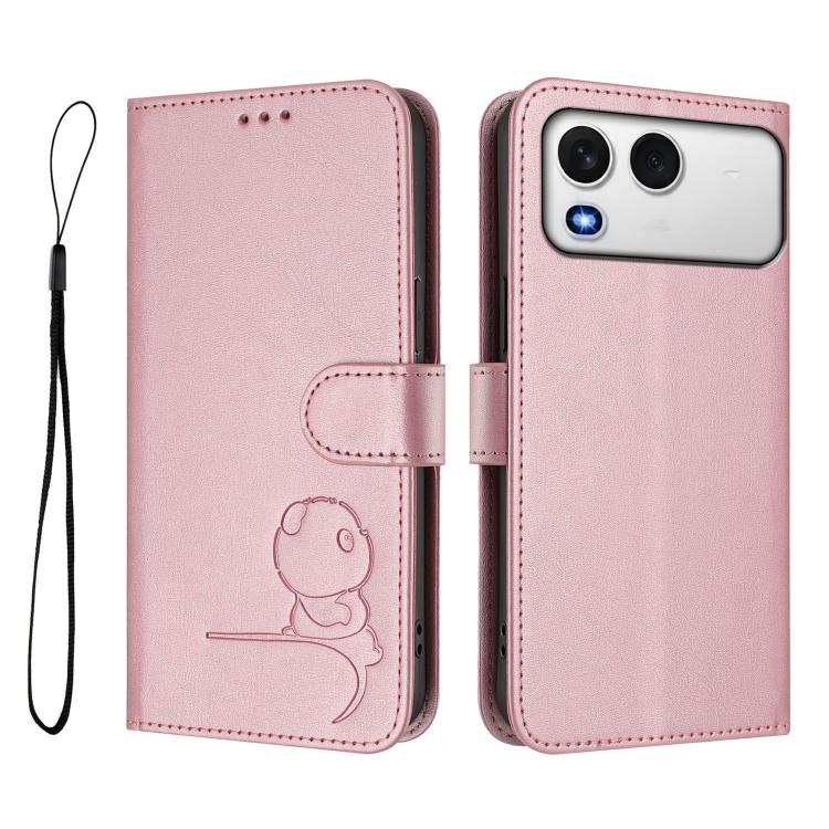 Litter Panda Embossing RFID Leather Phone Case with Lanyard, For itel A200 / A200+ 4G, For itel A95 5G, For itel A90, For itel City 100, For itel A58 Lite / A49 Play, For itel S25 Ultra, For itel S25, For itel A80