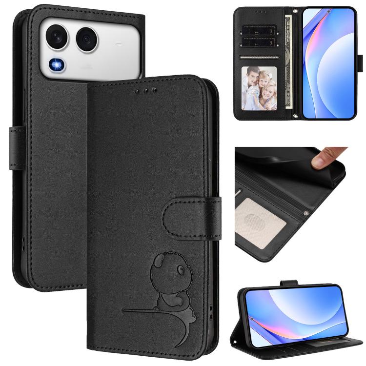 Litter Panda Embossing RFID Leather Phone Case with Lanyard, For itel A200 / A200+ 4G, For itel A95 5G, For itel A90, For itel City 100, For itel A58 Lite / A49 Play, For itel S25 Ultra, For itel S25, For itel A80