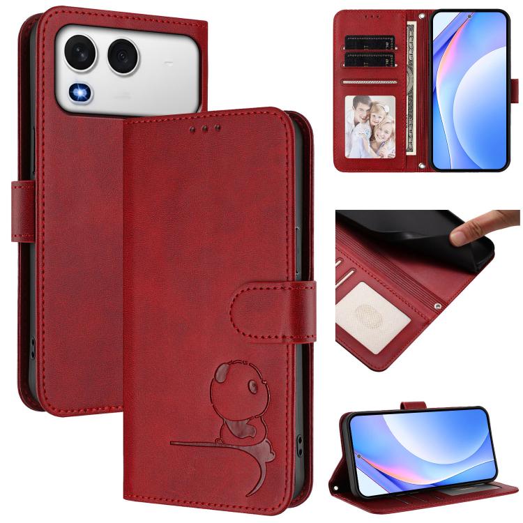 Litter Panda Embossing RFID Leather Phone Case with Lanyard, For itel A200 / A200+ 4G, For itel A95 5G, For itel A90, For itel City 100, For itel A58 Lite / A49 Play, For itel S25 Ultra, For itel S25, For itel A80