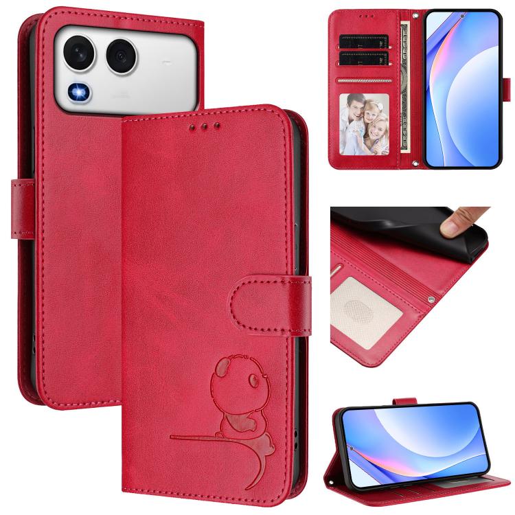 Litter Panda Embossing RFID Leather Phone Case with Lanyard, For itel A200 / A200+ 4G, For itel A95 5G, For itel A90, For itel City 100, For itel A58 Lite / A49 Play, For itel S25 Ultra, For itel S25, For itel A80